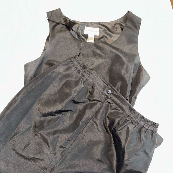 Tally Taylor Paris Rome Women's 2 Pc Skirt Top Size 14 Black Sleeveless Cocktail - Picture 7 of 7